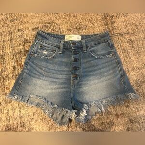 Abercrombie & Fitch High Rise Denim Shorts Size 24/00R Curve Love
